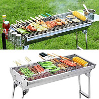 Herzberg Adventure Grill: Draagbare BBQ met Luxe Opbergtas - Barbecue
