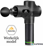 Swissbex Massage Apparaat - 6 Opzetstukken - 30 Standen - Professioneel Massage Gun - Zwart - Massagepistool - Massageapparaat